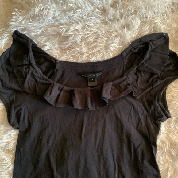 Black Marc Jacobs ruffled tee Sz S - Picture 2 of 4